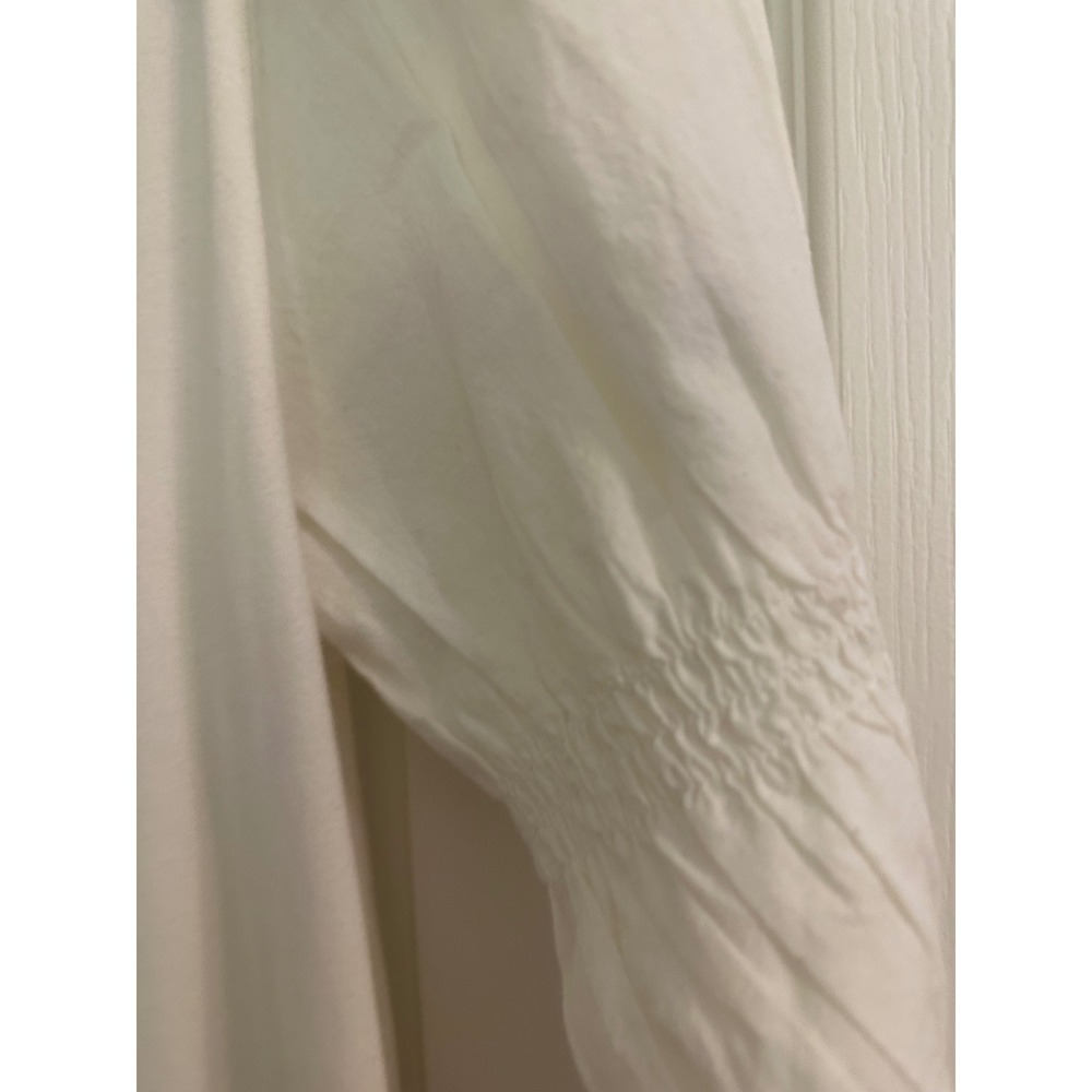 French Connection Puff‎ Sleeve Top Smocked Long Sleeve Blouse XS - Picture 2 of 5